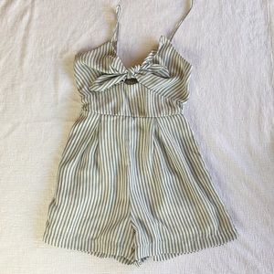 Romper, cutout striped summer romper